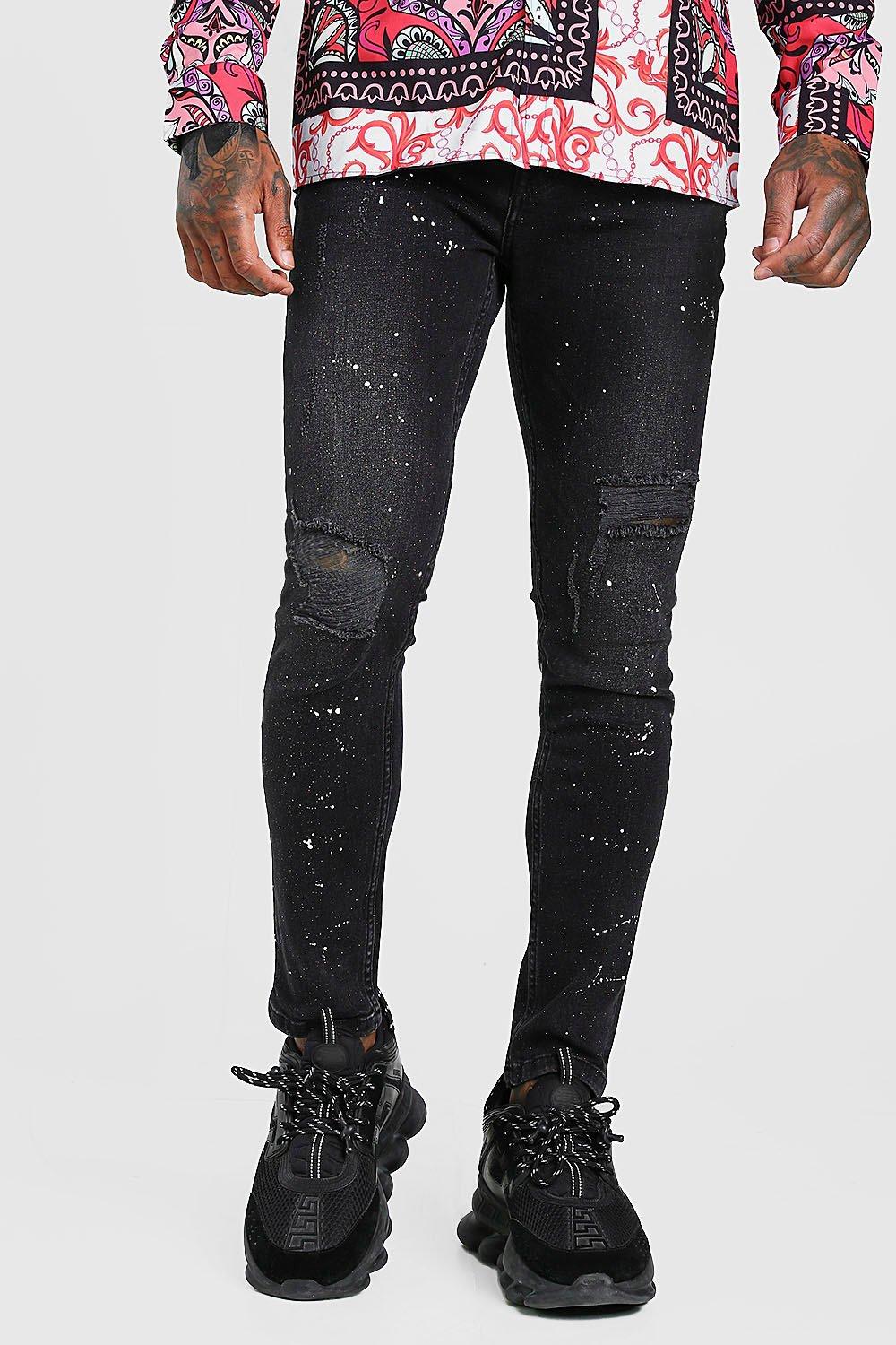 Spray on store skinny ripped jeans